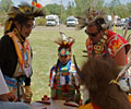 drumming for the other Wind River Indian Dancers