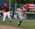 Cheyenne Grizzly running to 1st base