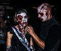 Zombie makeup touchup at the Fort Collins Zombie Crawl