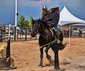 Holly Austin jousting at the Larimer County Fair
