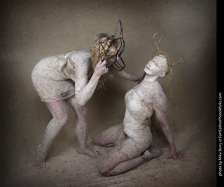 Living Statues model shoot - Alexis and Mandy