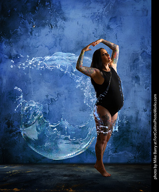 Paige in water dress