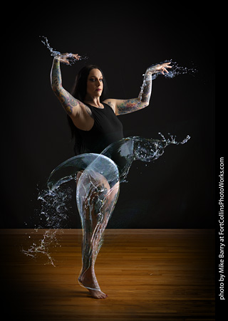 Paige in water dress